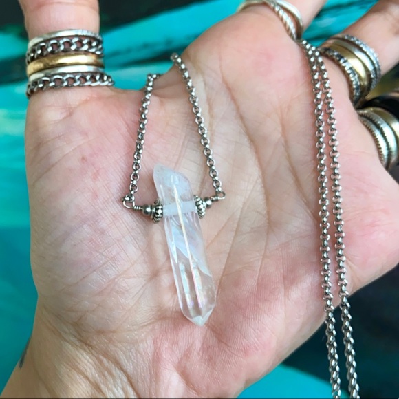 Genuine aura crystal quartz chocker boho necklace - Picture 6 of 12